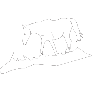 Horse Walking on Trail coloring page