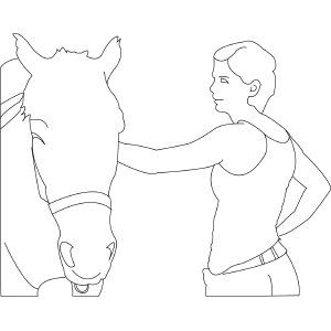 Horse and Friend coloring page