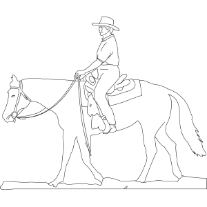 Horse with Rider coloring page