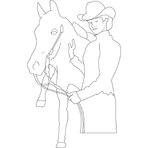 Horse with Woman coloring page