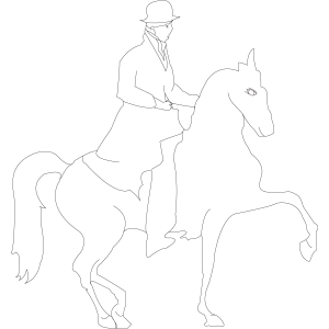 Prancing Horse with Rider coloring page